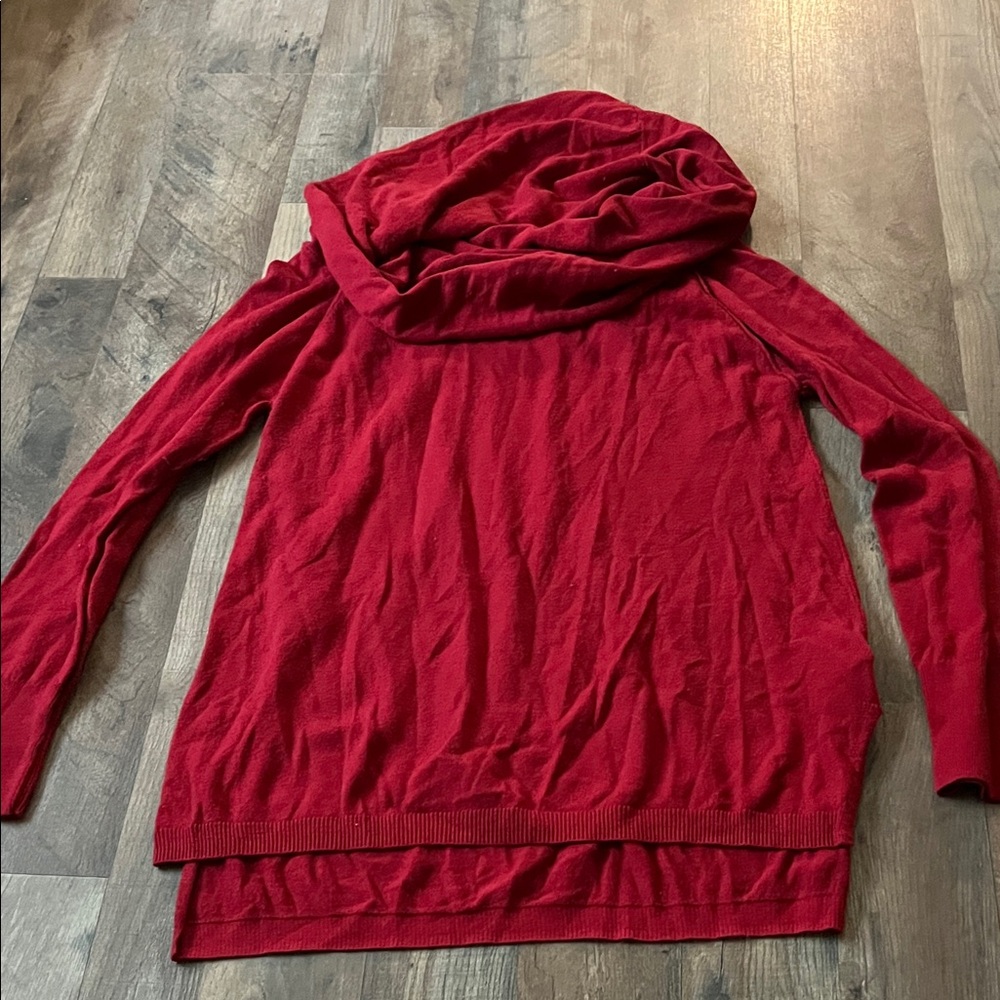 Shrinking Violet Red Cowl Neck Sweater